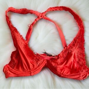 Silky Red Aerie Racerback Underwire Bra